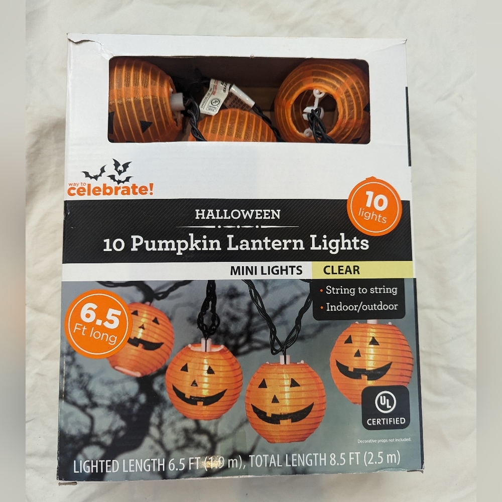Jack-o-lantern fabric lantern lights